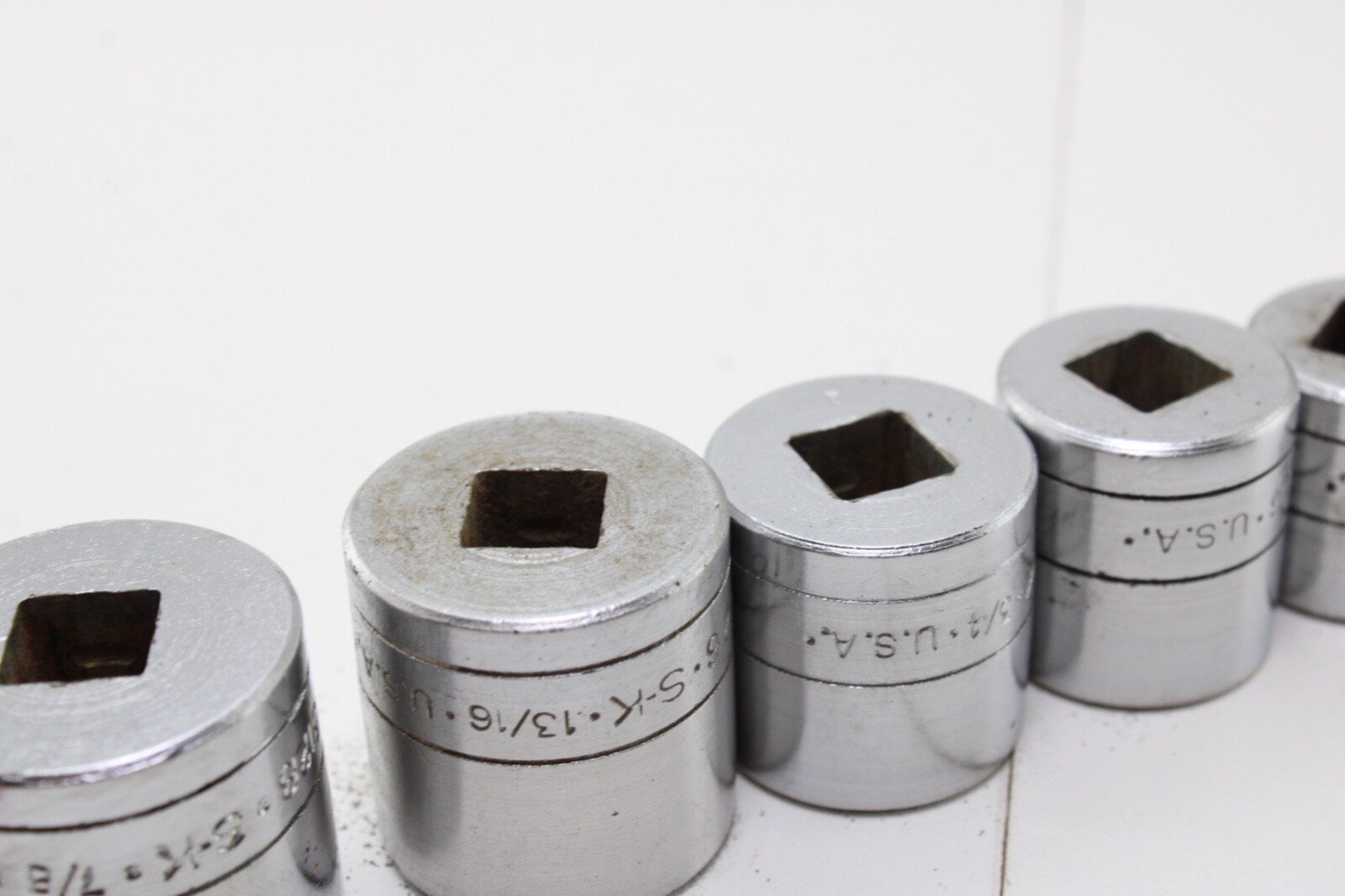 S-K Tools 45128-45112 7/8″-3/8″ 3/8″ Drive 9 Piece 12/6 Point Sockets Set USA