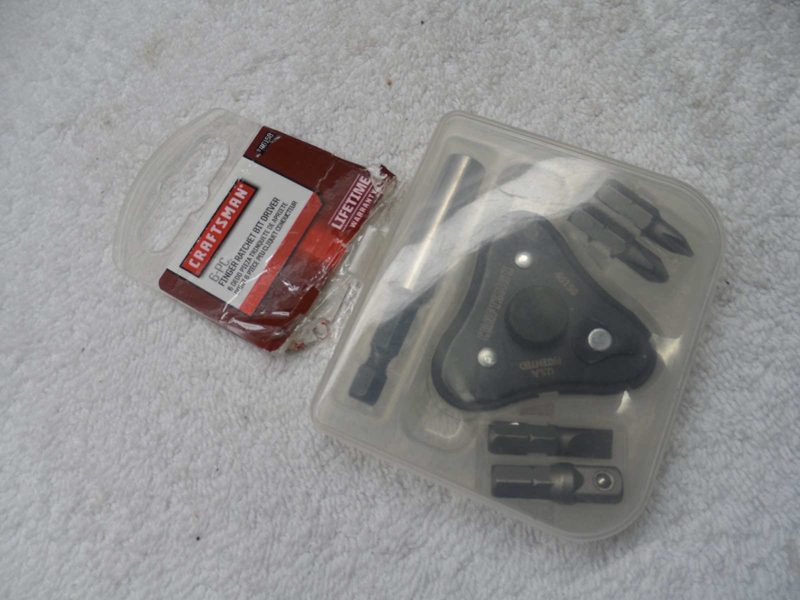 Craftsman 6pc Finger Ratchet Wrench Bit Driver Set, made USA (case) Part # 46158