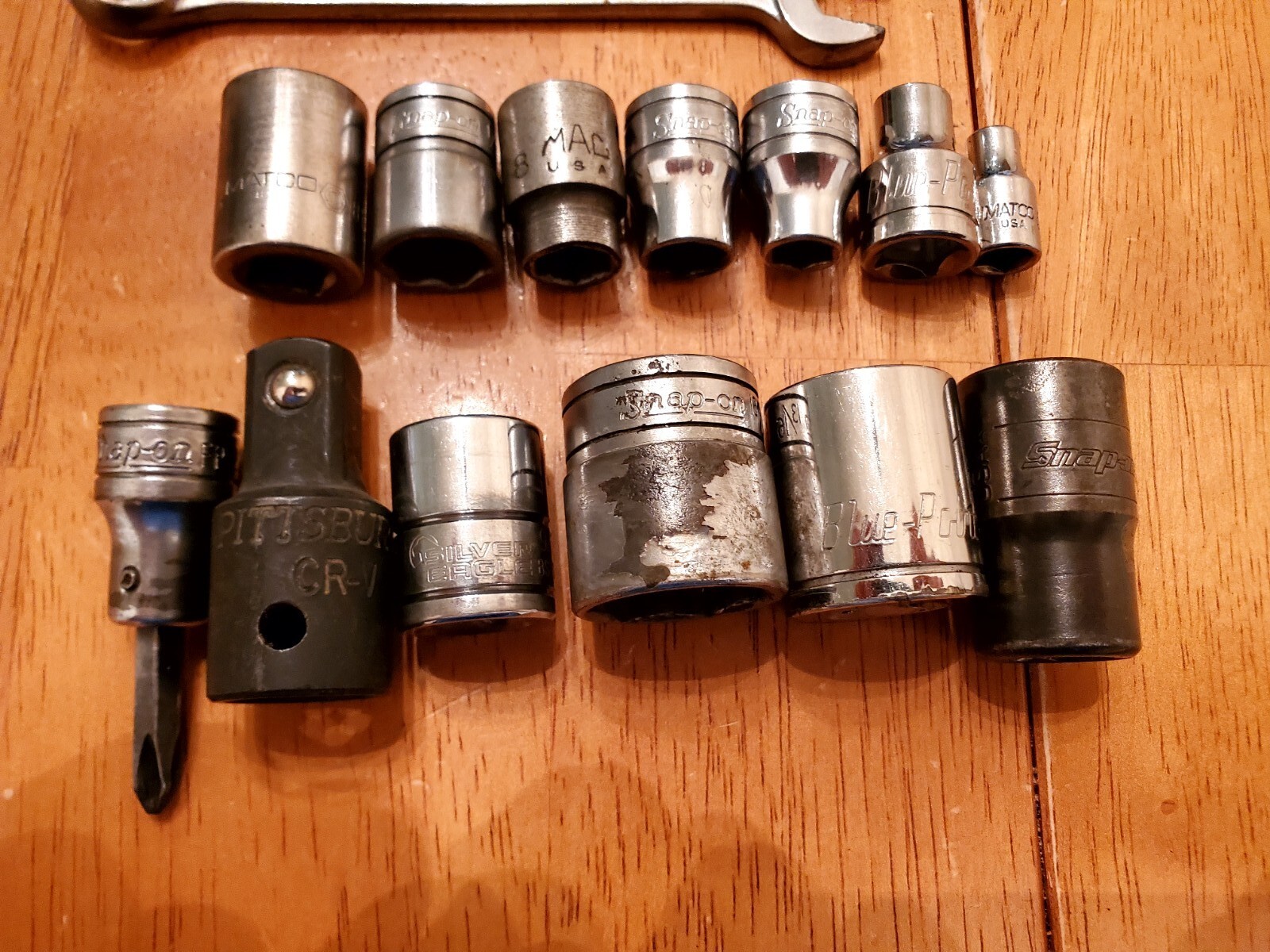 Snap On Blue Point Mac Matco Silver Eagle ETC Mixed Wrenchs Sockets Lot Of 15