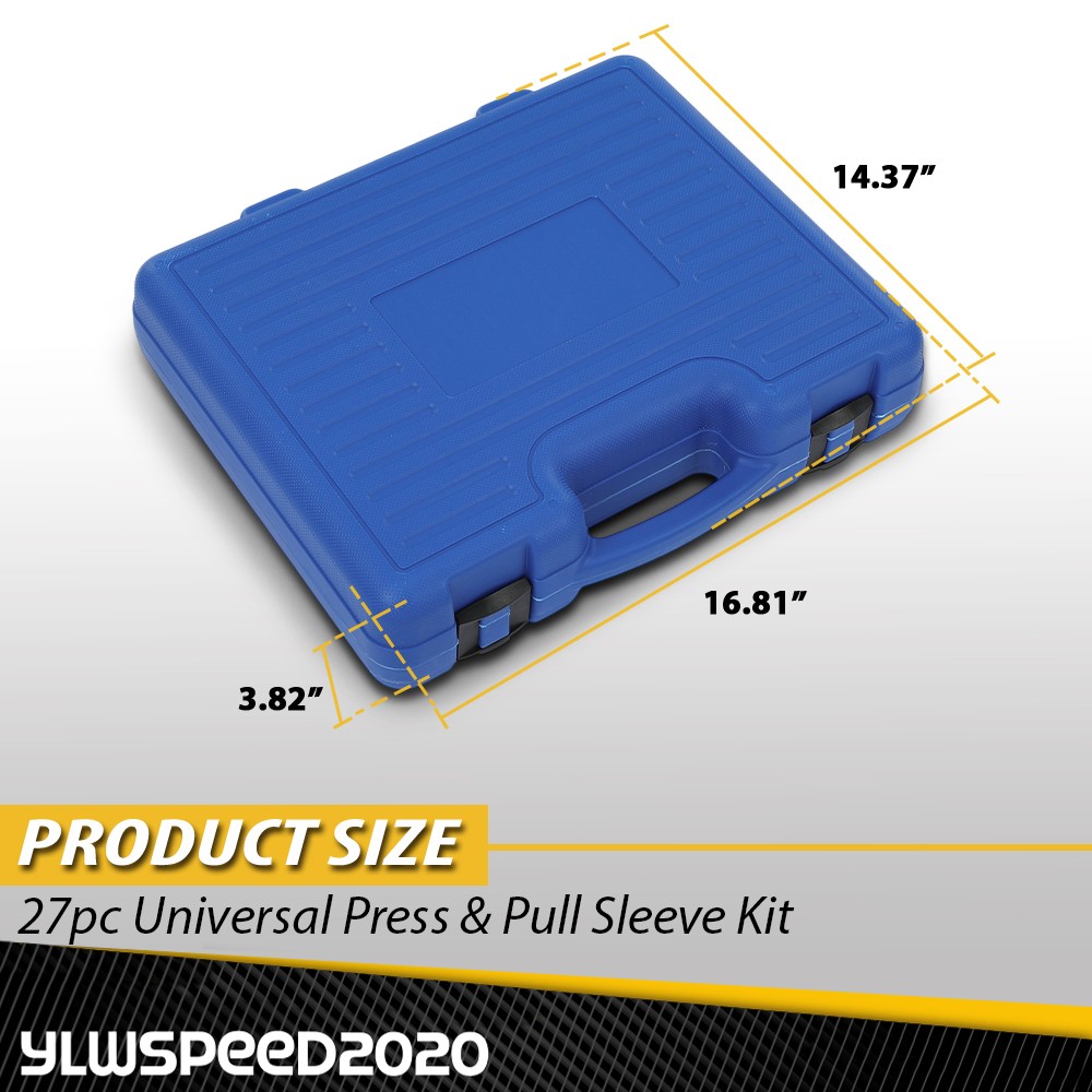 Universal Press & Pull Sleeve Kit Bush Bearing Removal Insertion Tool Set 27PCS