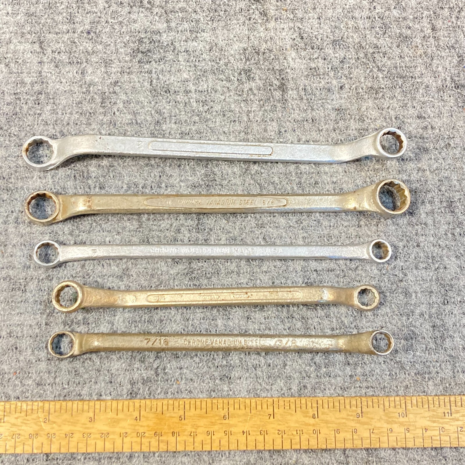 Vintage Wrench Box End Lot 5 Pc SAE Offset USA