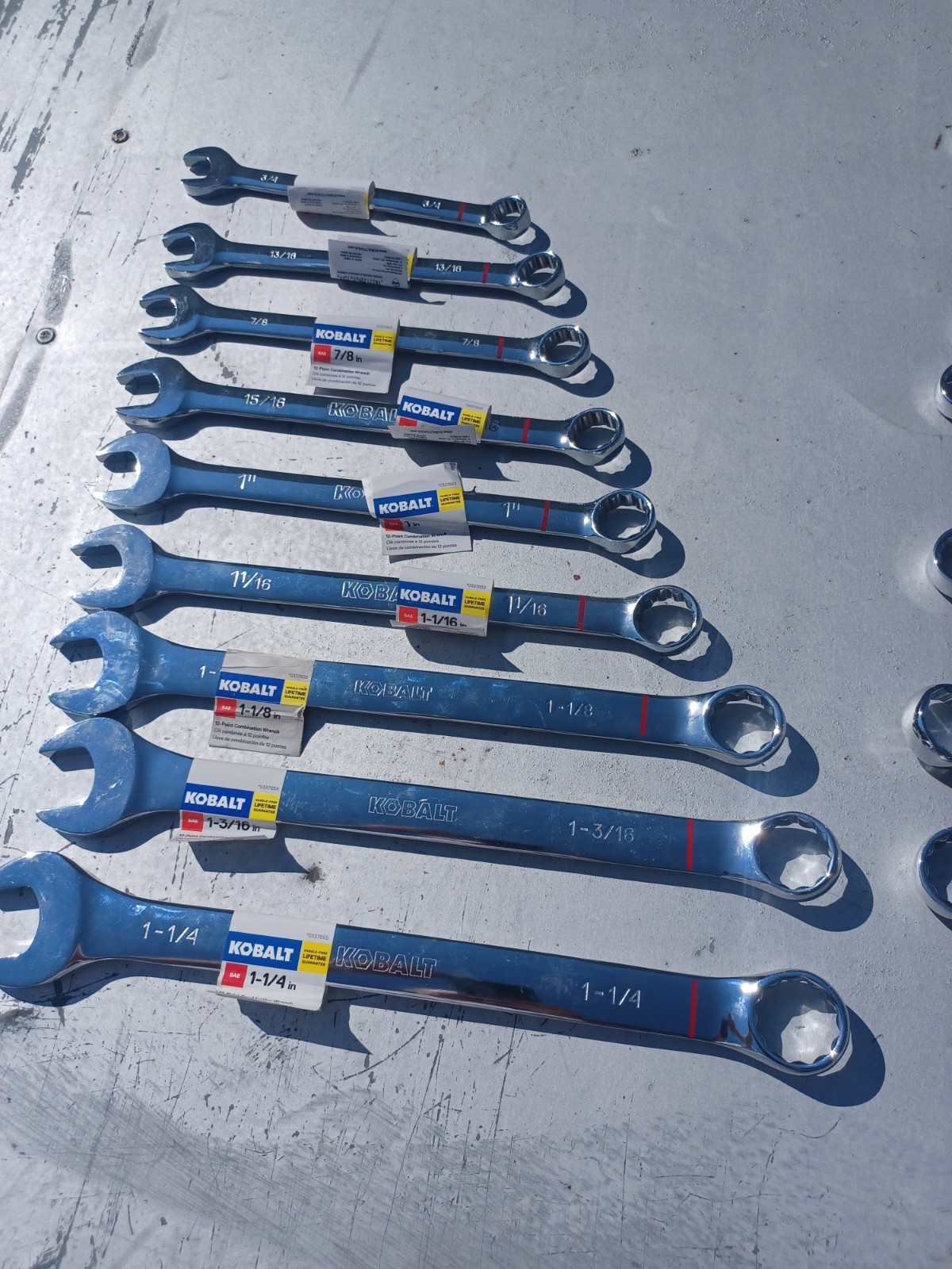 Kobalt SAE 9pc Wrench – 1-1/4, 1-3/16, 1-1/8, 1-1/16, 1, 15/16, 7/8, 11/16, 3/4