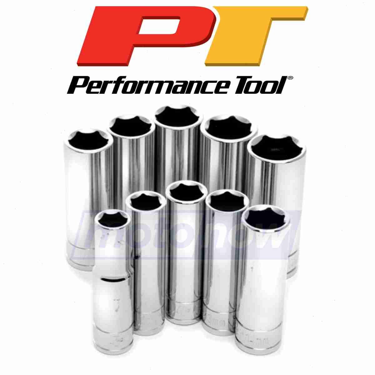 Performance Tools W38402 10 Piece 3/8in. Drive Metric Deep Socket Set for br
