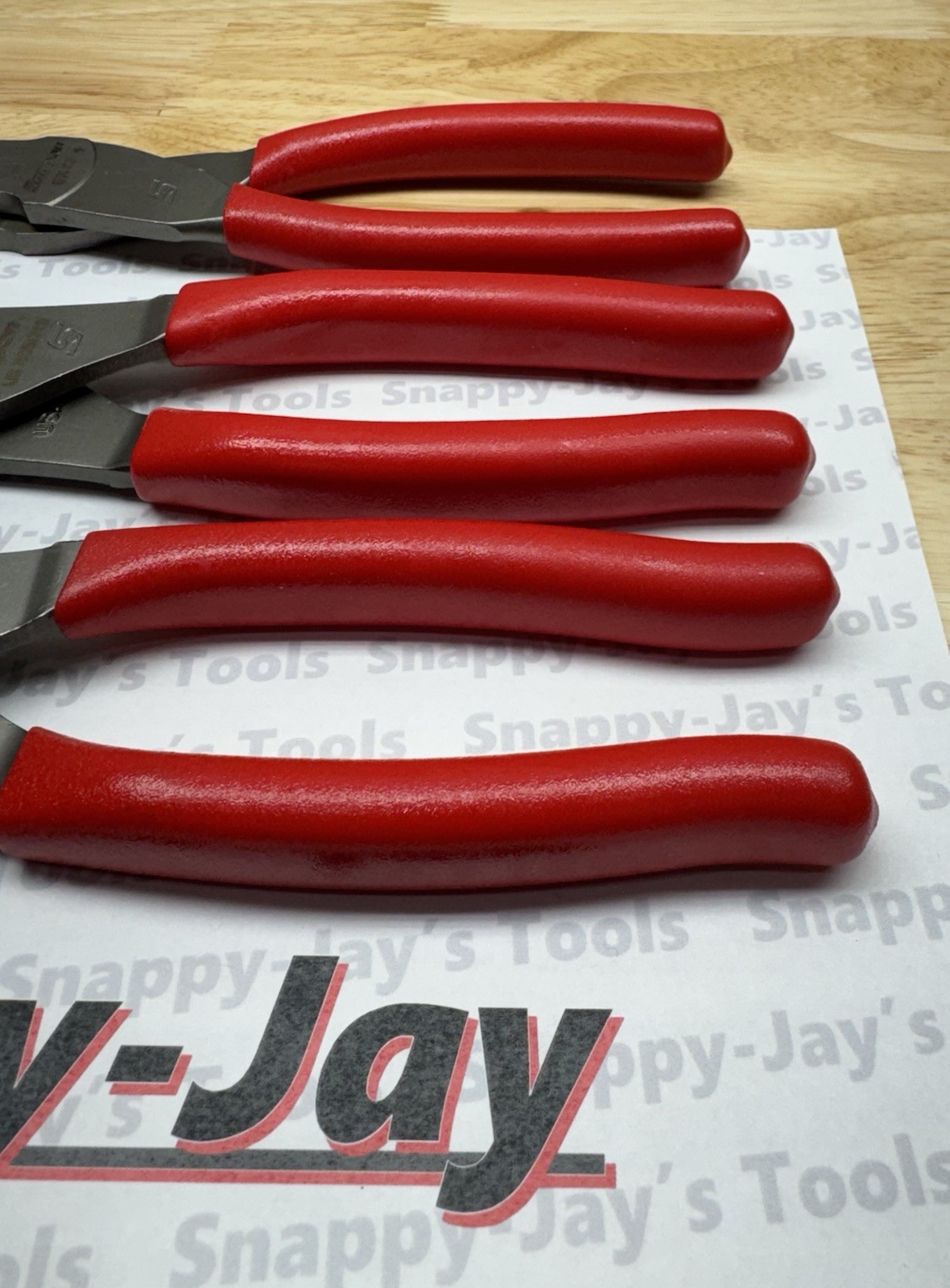 Snap-on Tools USA NEW 3pc RED Soft Grip Plier Lot Set LN47ACF HJ47ACF 87ACF