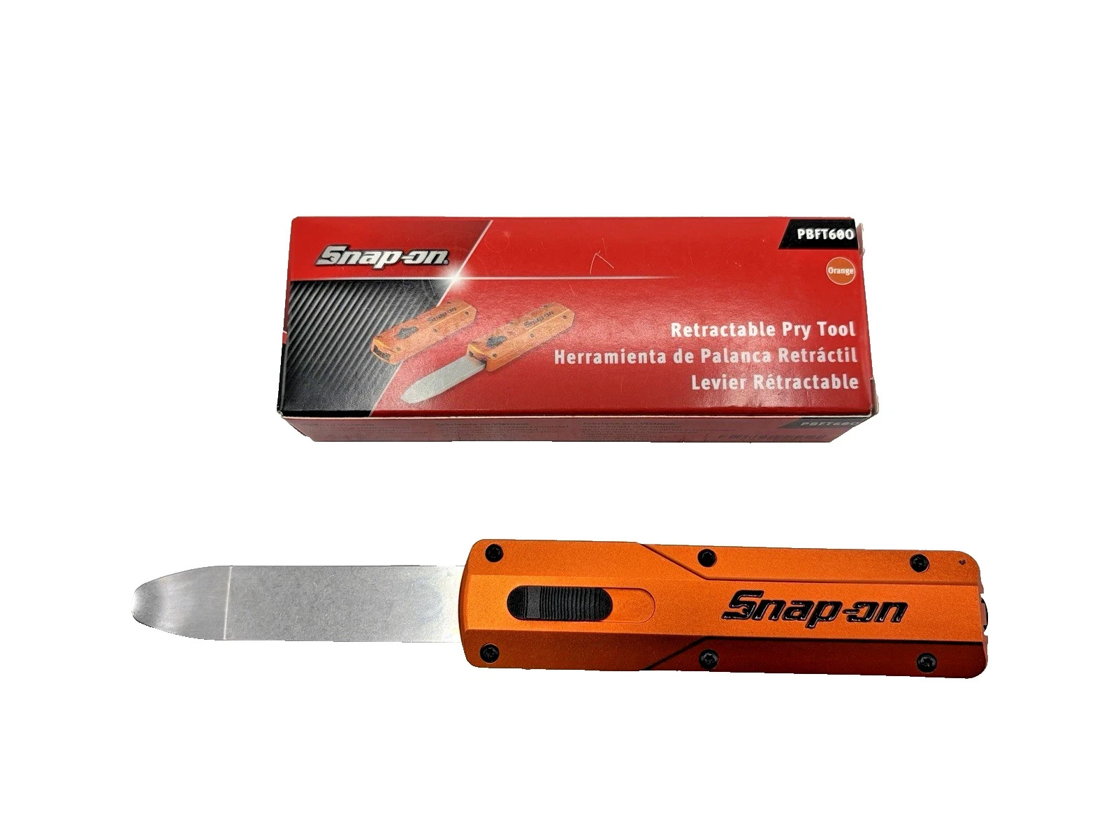 *NEW* Snap-on Tools PBFT60O *ORANGE* Out The Front Retractable PRY BAR Tool