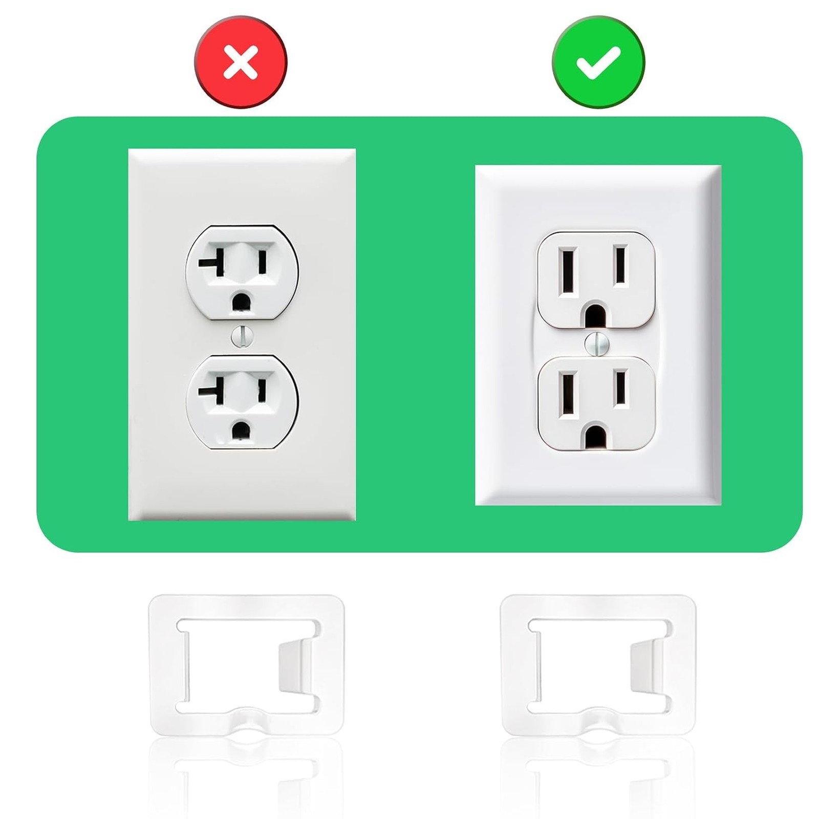 20 Pcs Plastic Two Prong Loose Outlet Fix Plug Safe Secure Power Socket