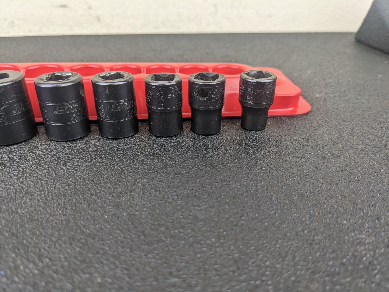 #bm391 Snap On Tools 12 Piece SAE Short 3/8 Impact Sockets Shallow Sockets