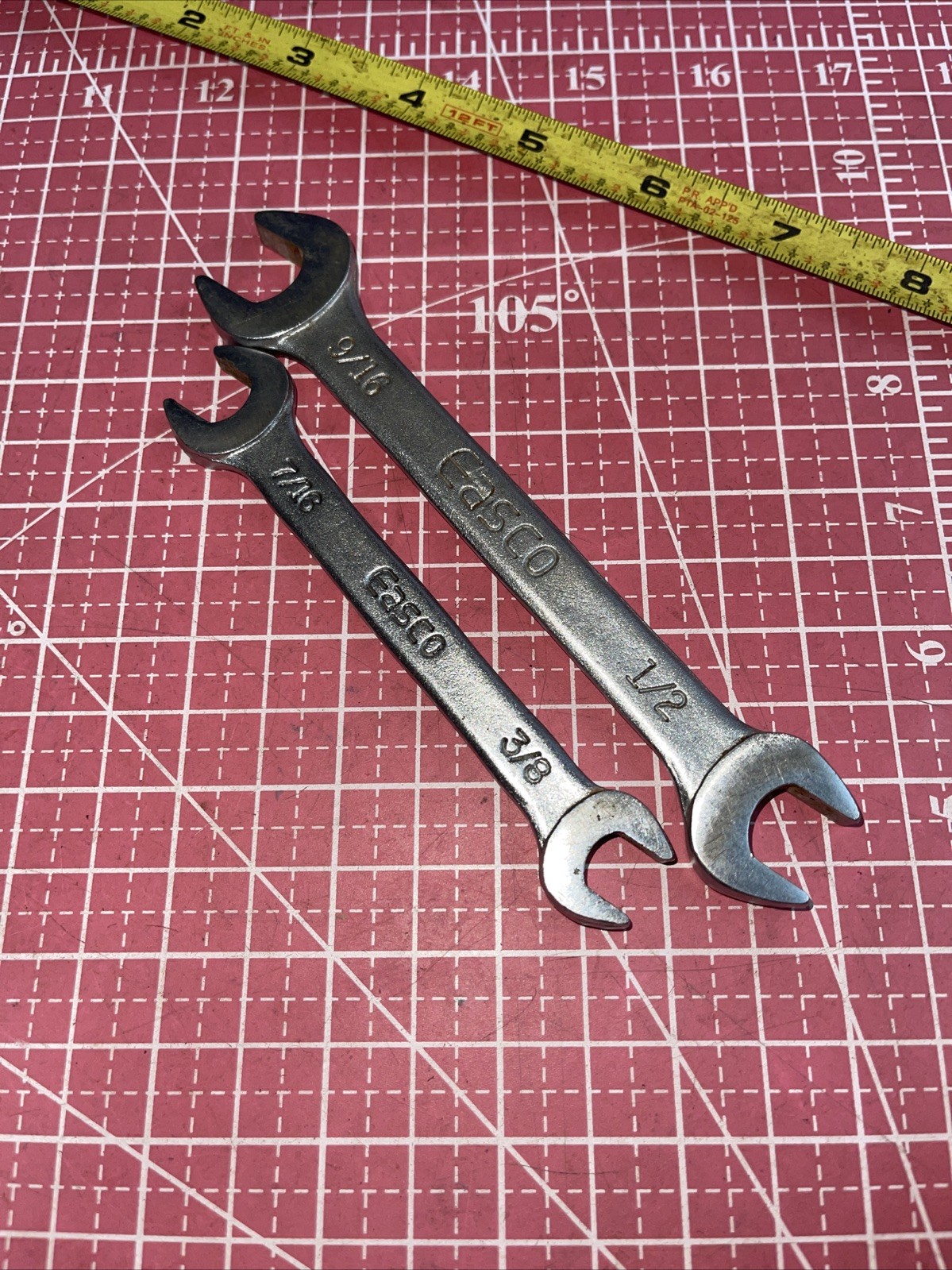 Easco USA 2 Piece SAE Open End Wrench Set 3/8 In – 9/16 In Vintage 3/8” – 9-16”