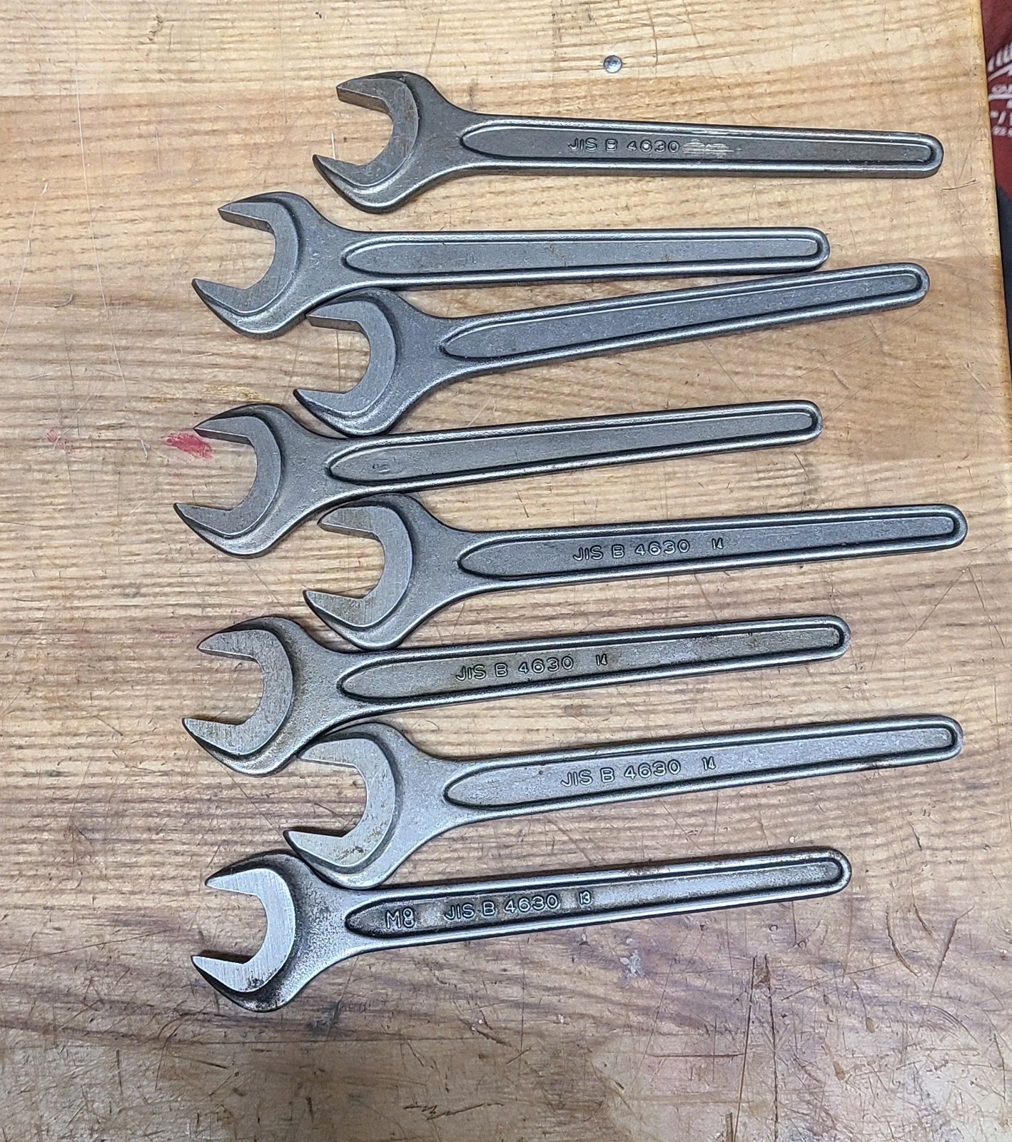 Netsuren Japan Wrench Spanner Lot of 8 Metric 13 14 16 mm Vintage Jis B 4630 NOS