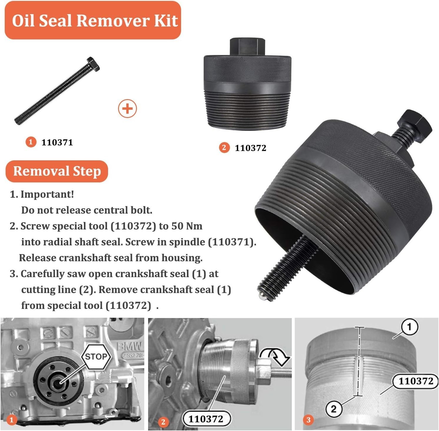 for BMW N20 N26 Front Crankshaft Oil Seal Remover & Installer Tool Kit 2241