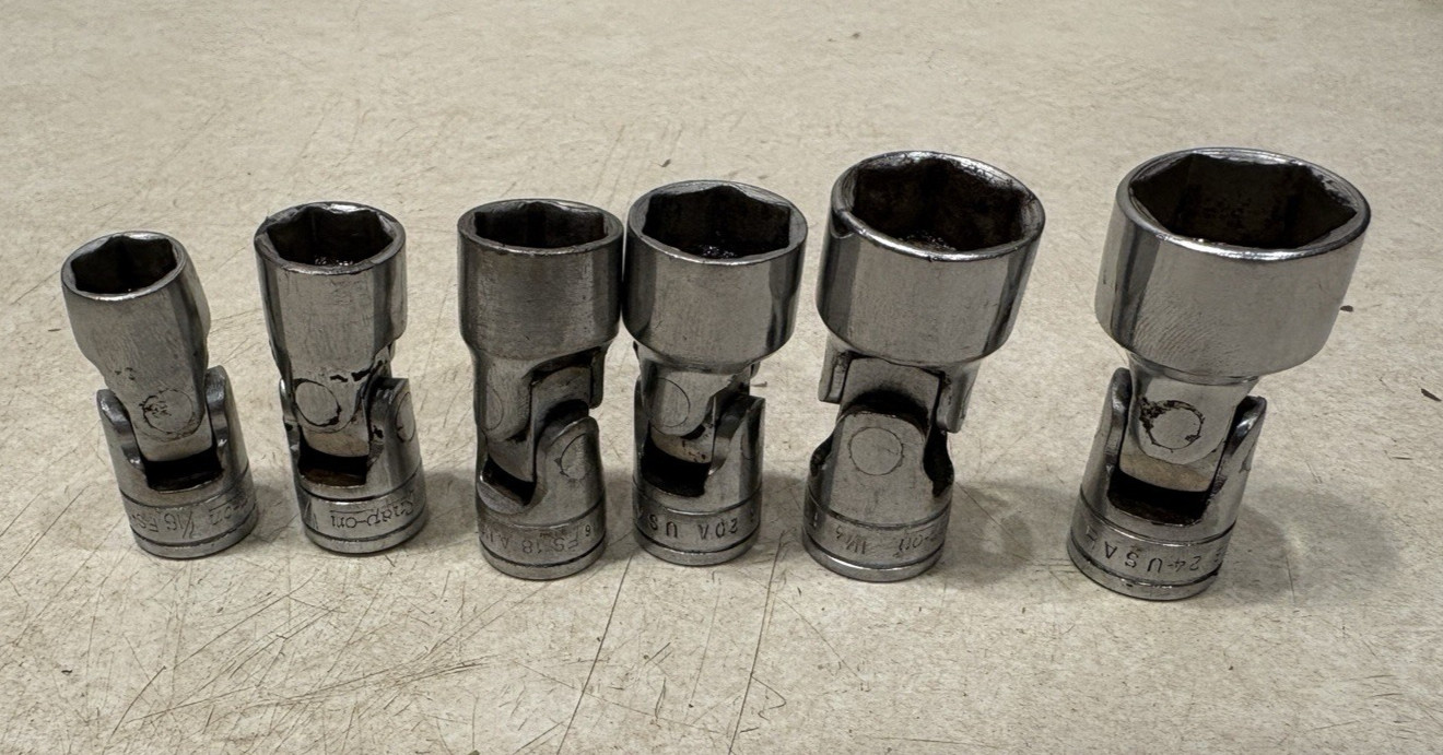 Snap-on 6pc 3/8″ Drive 6pt Swivel Socket FS14, FS16, FS18, FS20, FS22, FS24