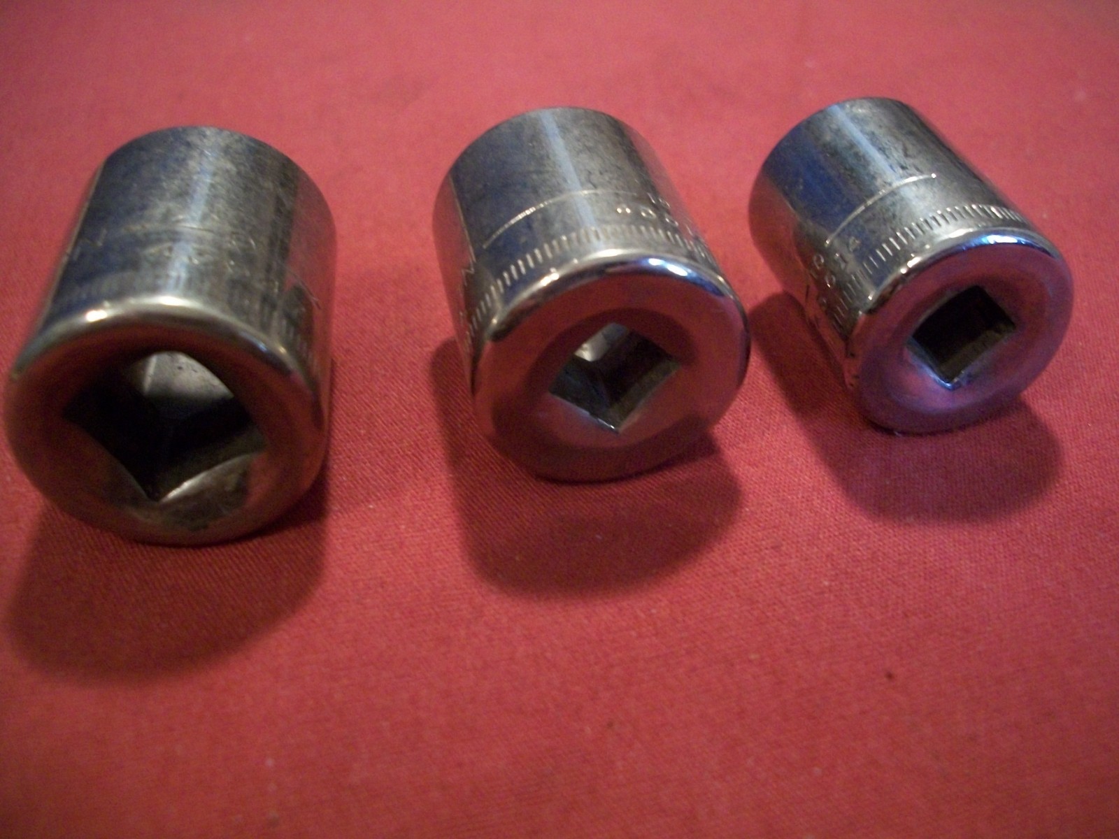 3 Craftsman Socket Lot 1-43547, 1-43512, 1-43514, 15mm, 14mm & 13mm, 3/8 & 1/4