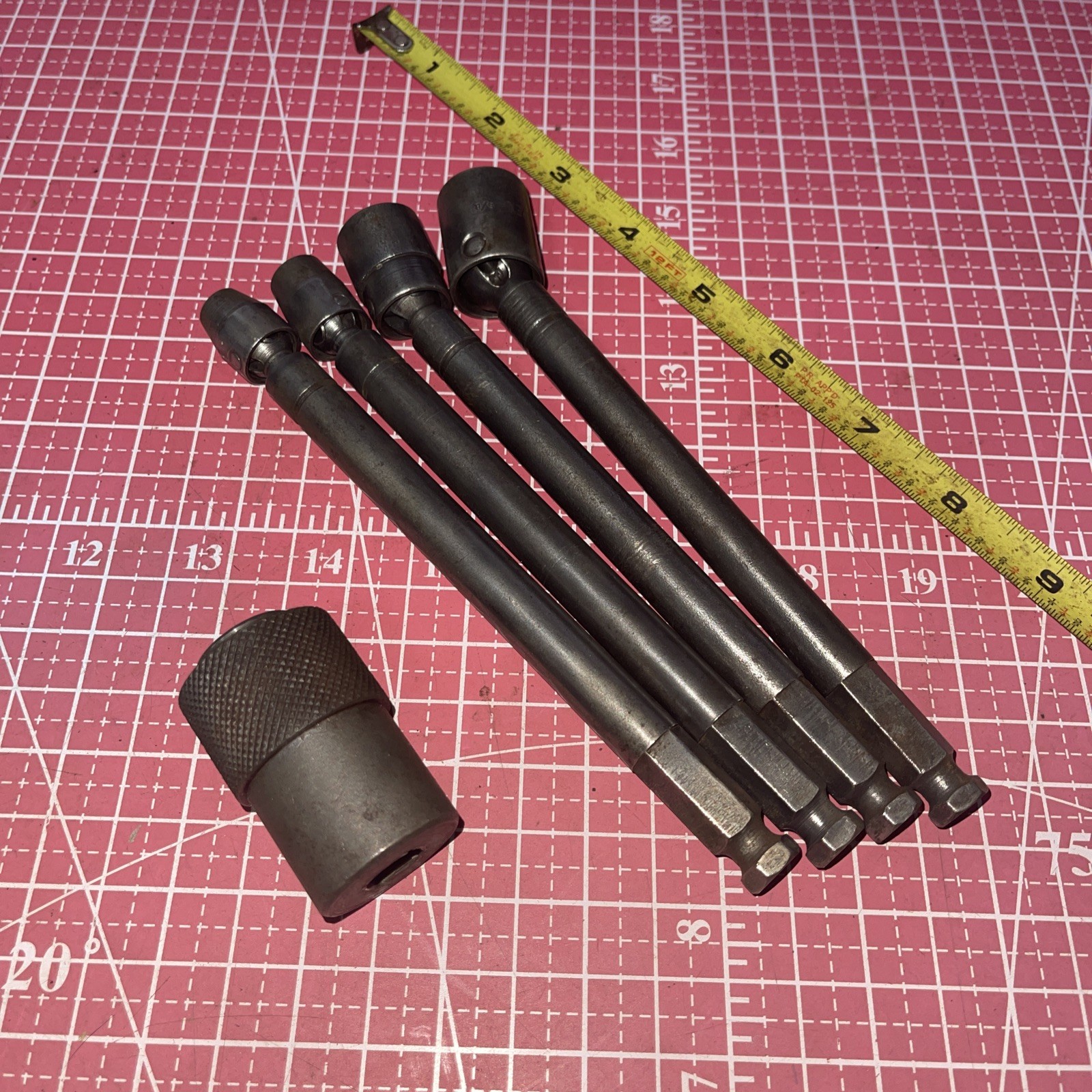 Apex USA Hex 7/16 Power Drive 5 Piece 5/16 – 5/8 Wobble Socket Adapter Extension