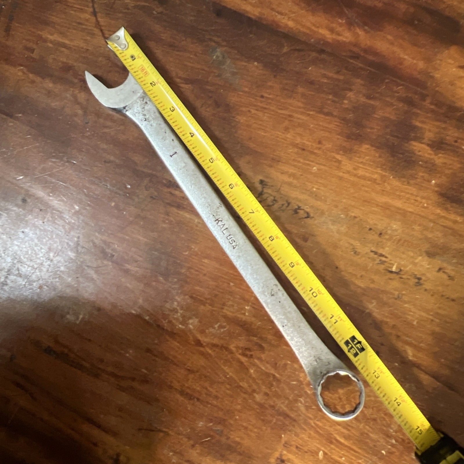 KAL Combination 1” Wrench – 13.5” Long – Very Good Condition – USA