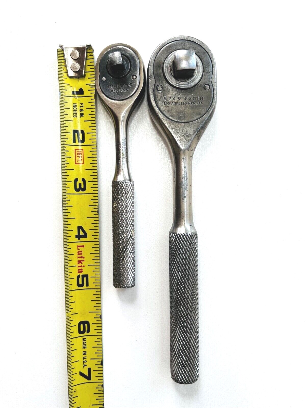 Vintage PROTO LOS ANGELES 7″ Long 3/8″ Drive 5249 & PROTO 5″ 4749 1/4″ Ratchet