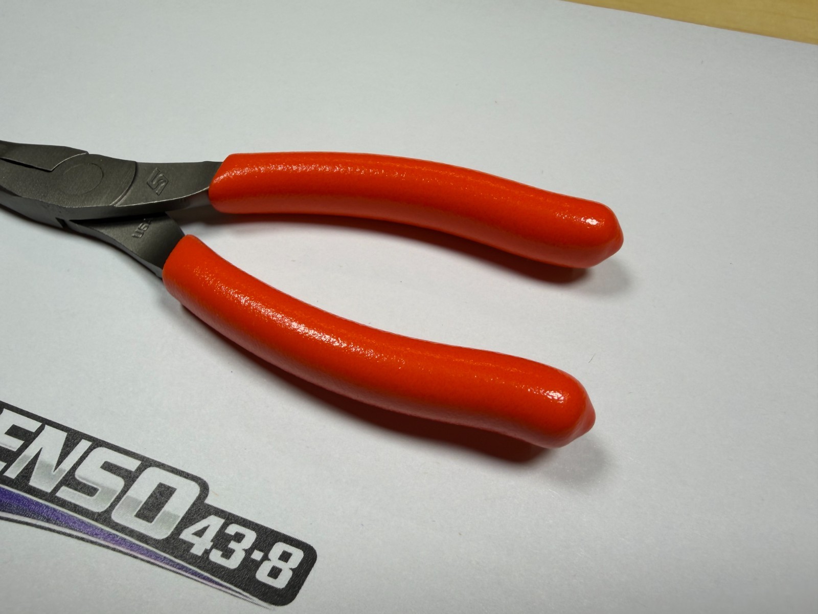 Snap-on Tools USA NEW ORANGE 6″ Soft Grip 35° Bent Needle Nose Pliers 495CFO