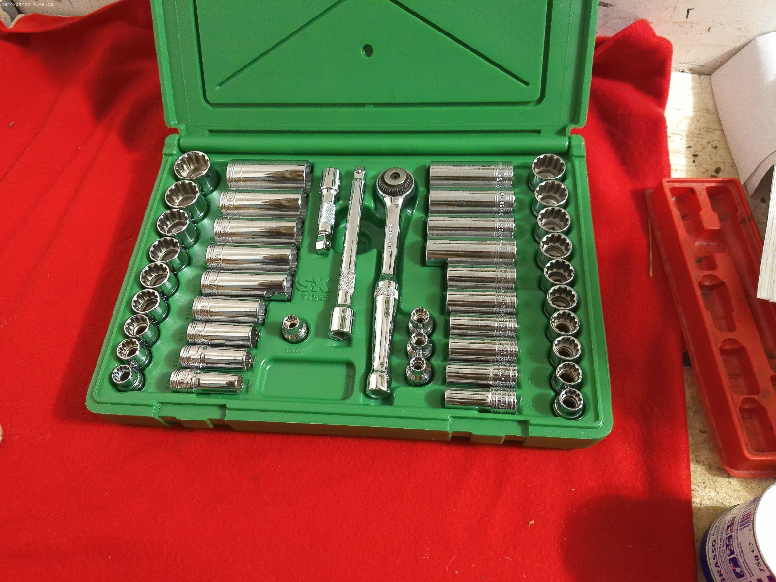 SK 94545 3/8″ SAE Metric 12pt Spline Set Wobble Extension Rare Fine Ratchet 3886