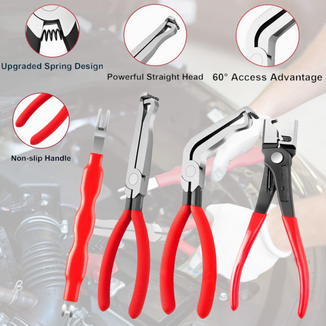 4Pc Electrical Disconnect Pliers For Car Connector Separator Automotive Tool=*-