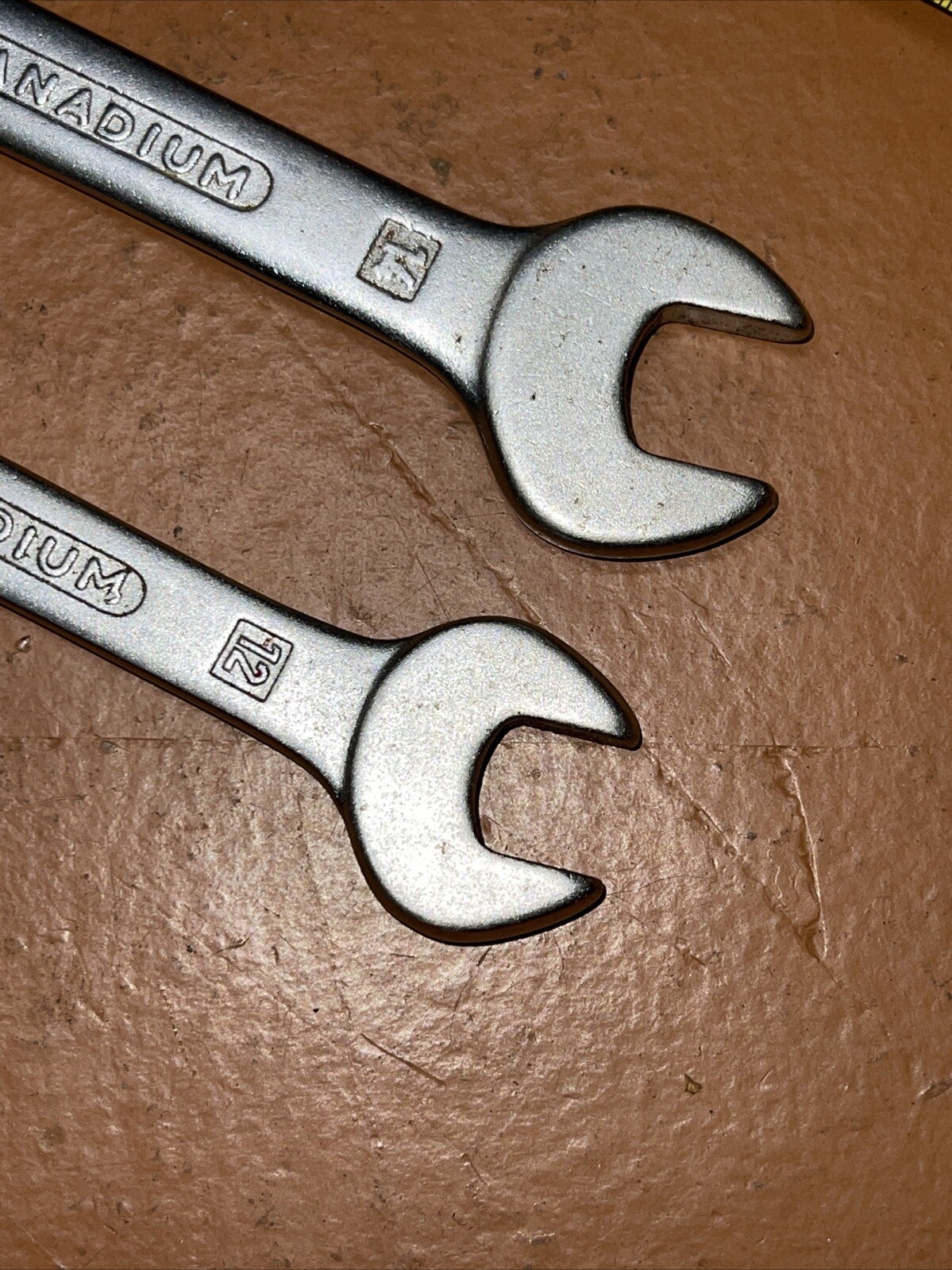 Vintage WGB 12 X 13 MM & 14 X 15 MM Metric Open End Wrench Set West Germany