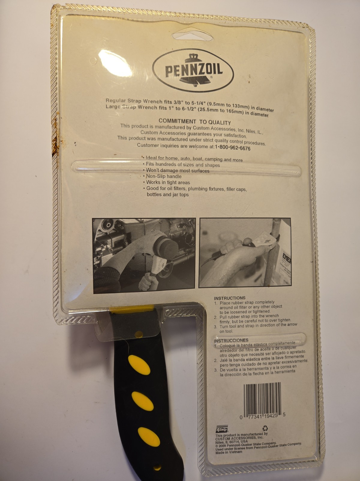 PENNZOIL Strap Wrench Set (Reg 3/8″ to 5-1/4″ & Lg 1″ to 6-1/2″) #19425 NIB