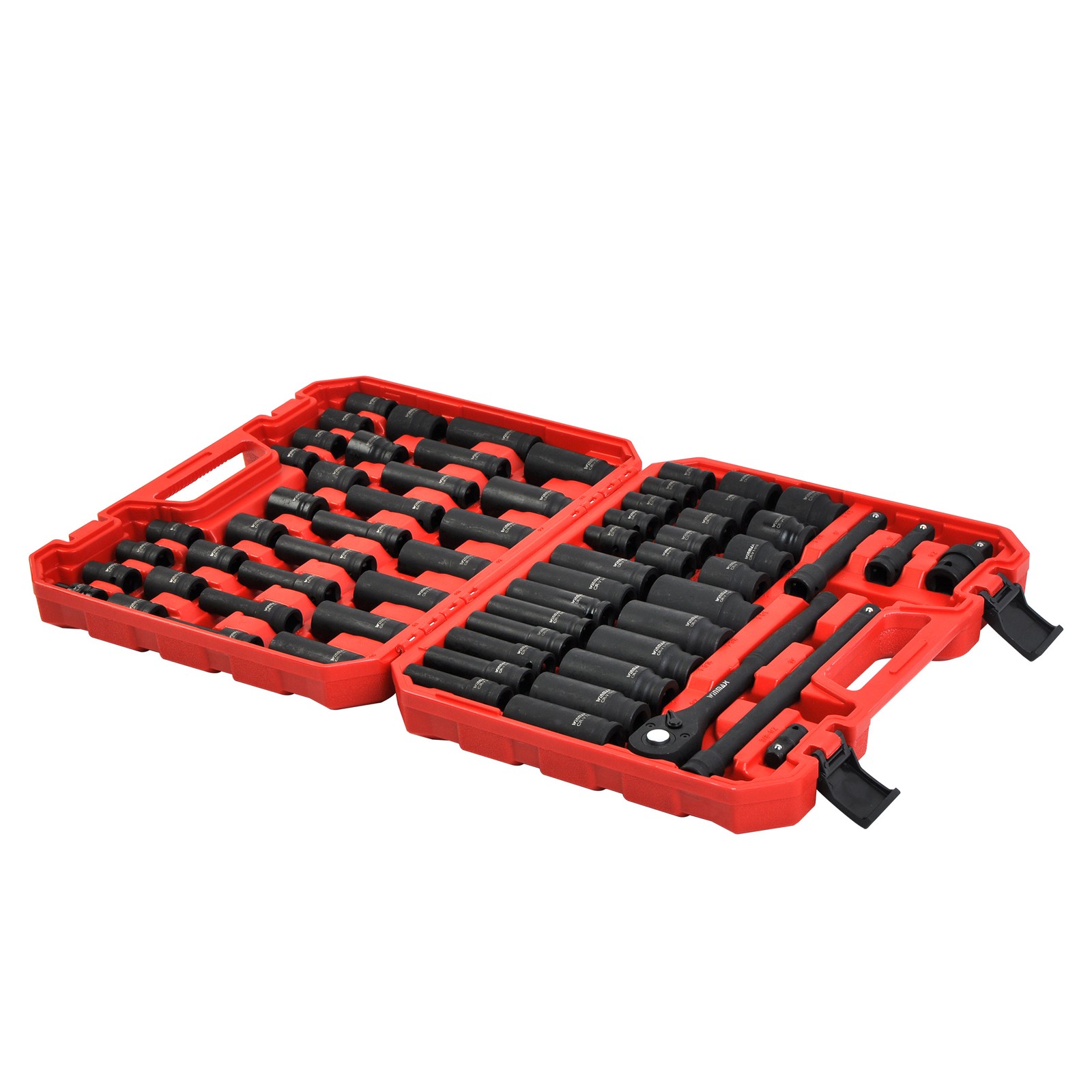 66PC 1/2″ Drive Impact Socket Set Deep & Standard SAE Metric 3/8-1-1/4″ 8-24mm