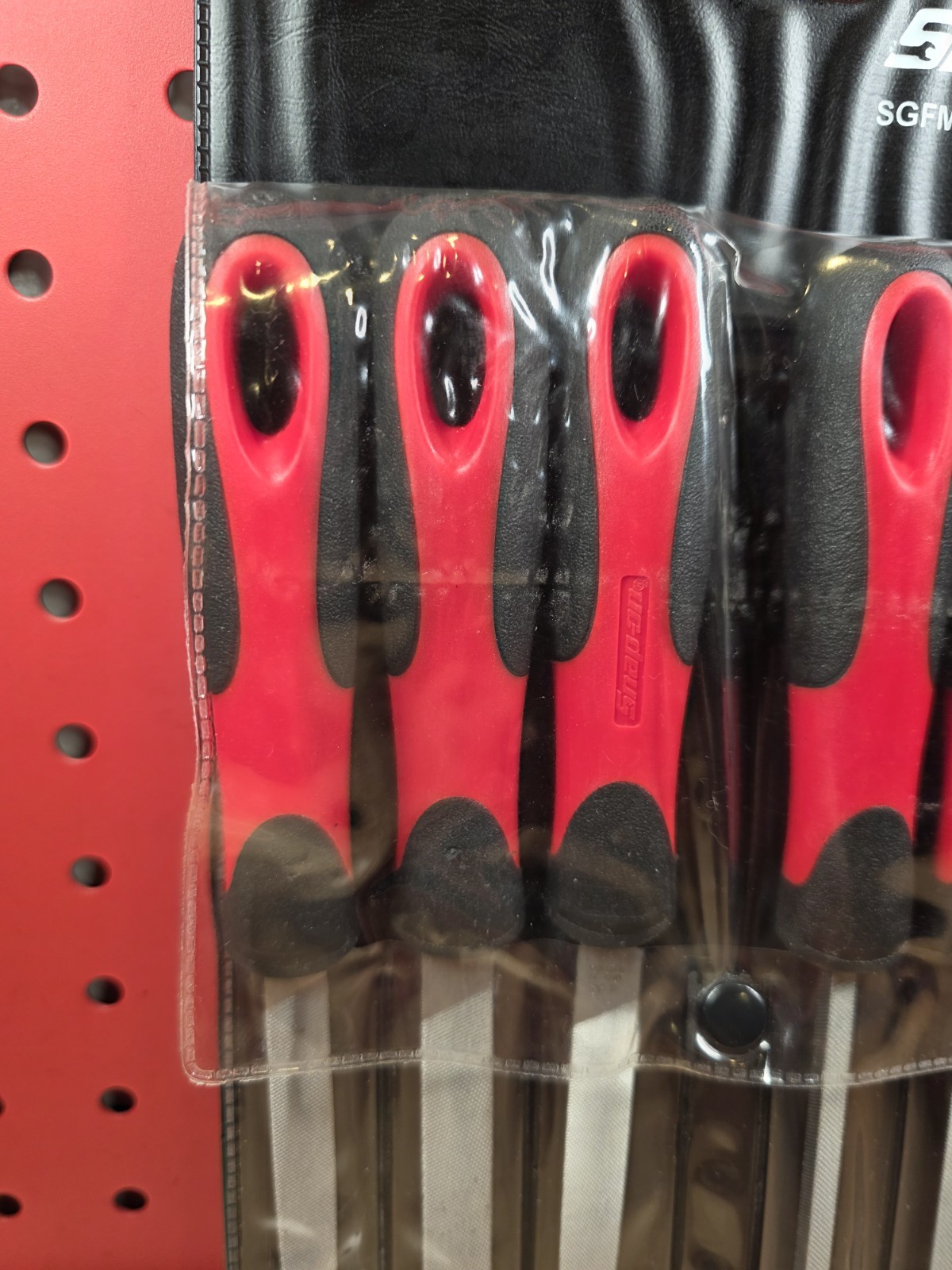 Snap-on Tools NICE SGFMN106 6-Piece Soft Grip Miniature File Set Red Handles