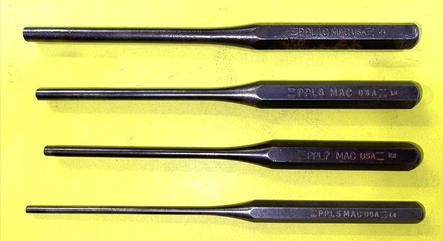 MAC TOOLS 4 PIECE LONG PIN PUNCH 5/32-5/16 SET FREE SHIPPING IN THE US