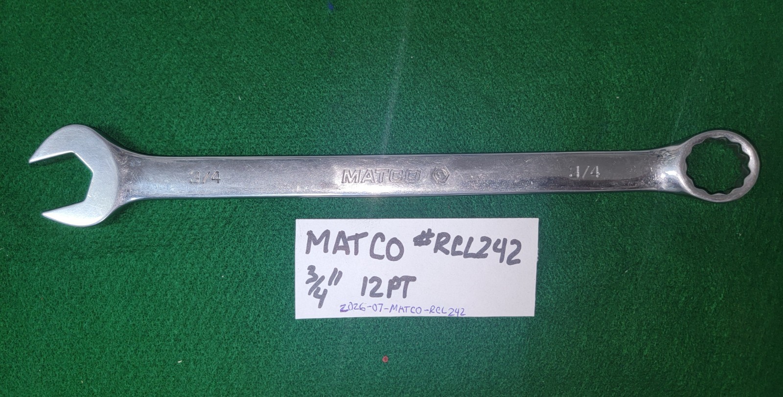 MATCO Tools SAE 3/4″ 12PT Combination Wrench #RCL242P Made in USA