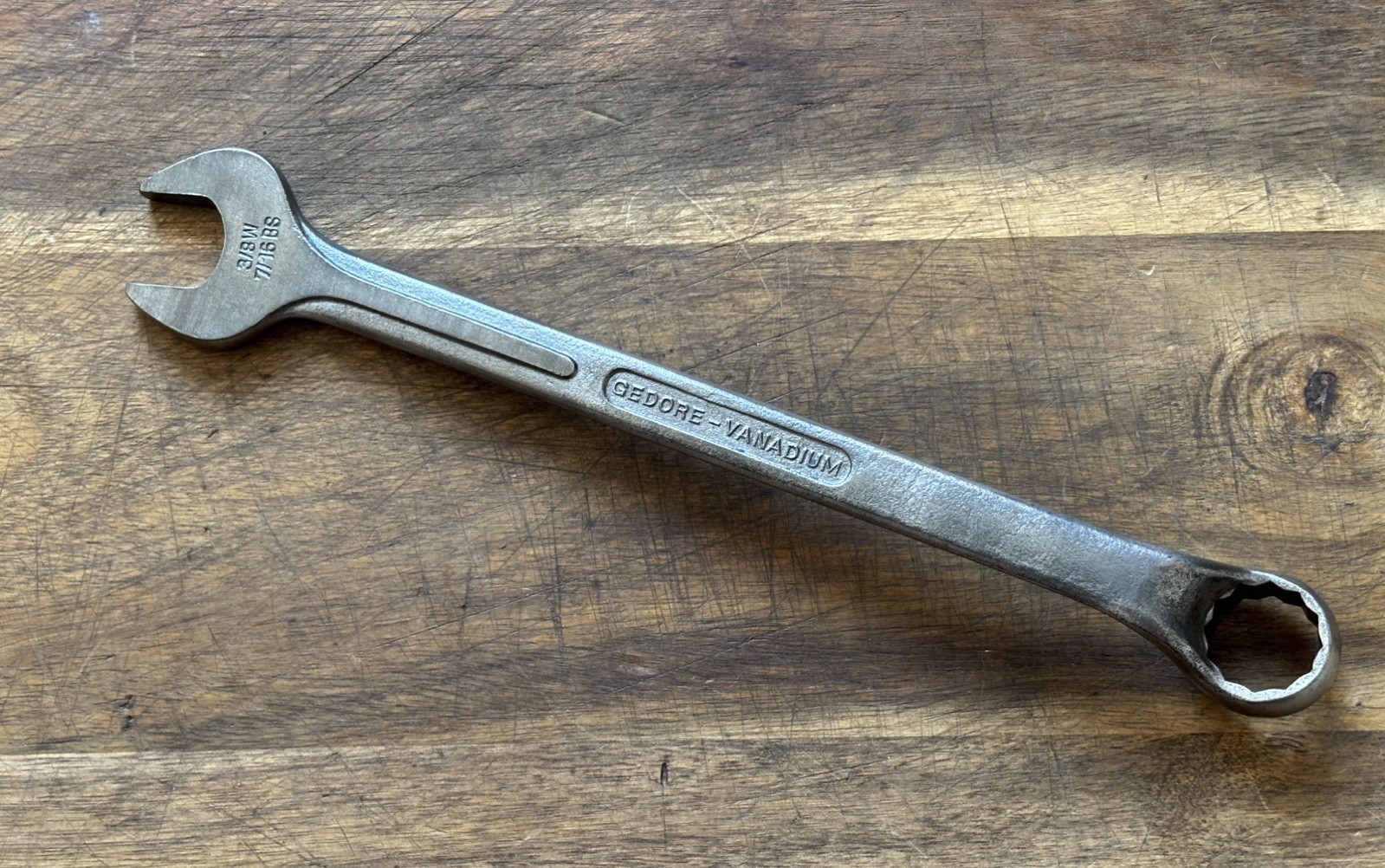 GEDORE No1B – 3/8” Whitworth : 7/16” BS – Cranked Combination Spanner .