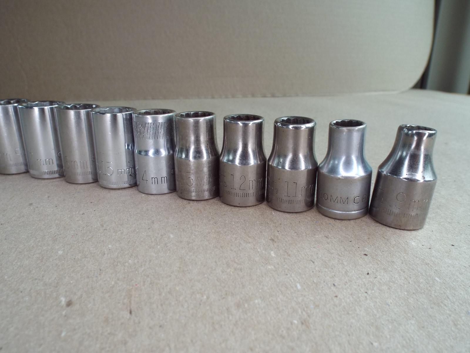 VTG 15 Pc Craftsman USA Metric Socket 9-27mm Lot 1/2″ Dr 12 Pt – (Please Read)