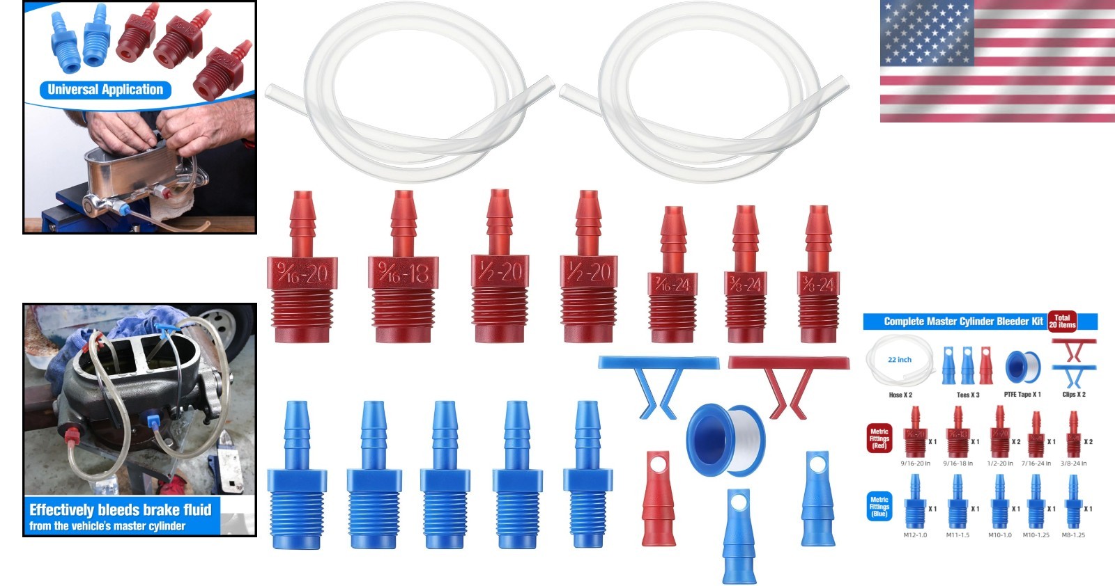 Master Cylinder Bleeder Kit – Complete Universal Fit with Clear Hose & PTFE Tape