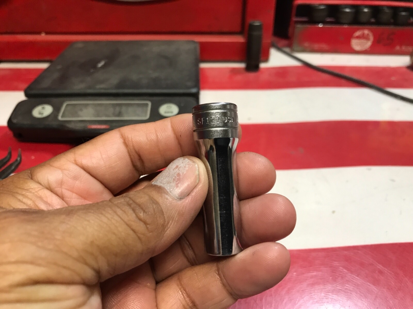 Snap on socket deep 3/8” SF121 12 points vintage NICE 👍 OOOO