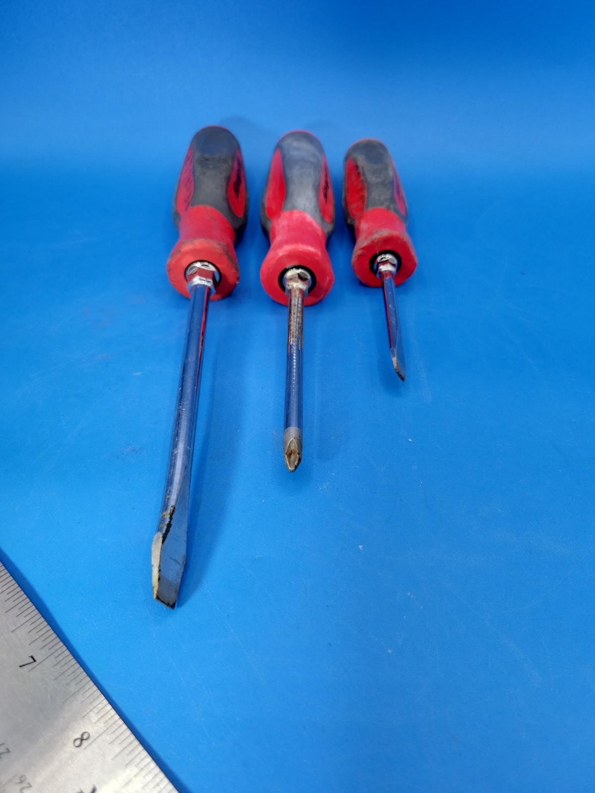 Snap-on Tools Screwdriver Set Phillips & Flat Head SHD Series 3 Pieces USA S-9-8