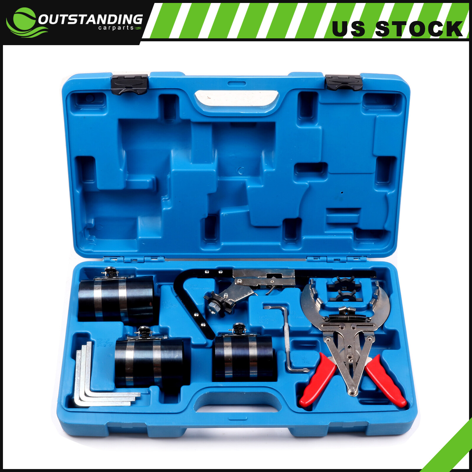 9PC Piston Ring Service Tool Set Auto Engine Cleaning Ring Expander Compressor