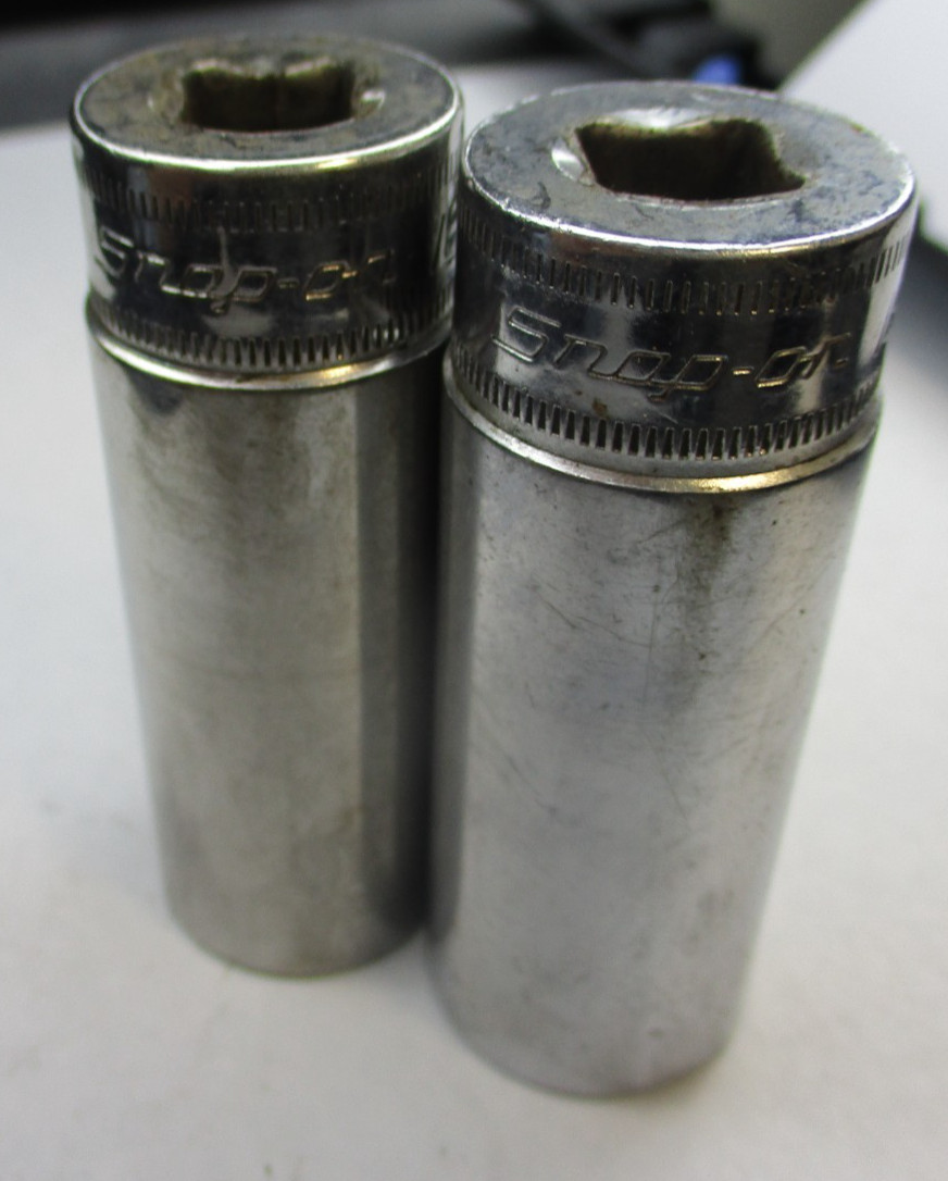 Snap on 2pc 3/8″ Dr 6pt Metric SFSM18 18mm SFSM19 19mm Deep Chrome Sockets USA