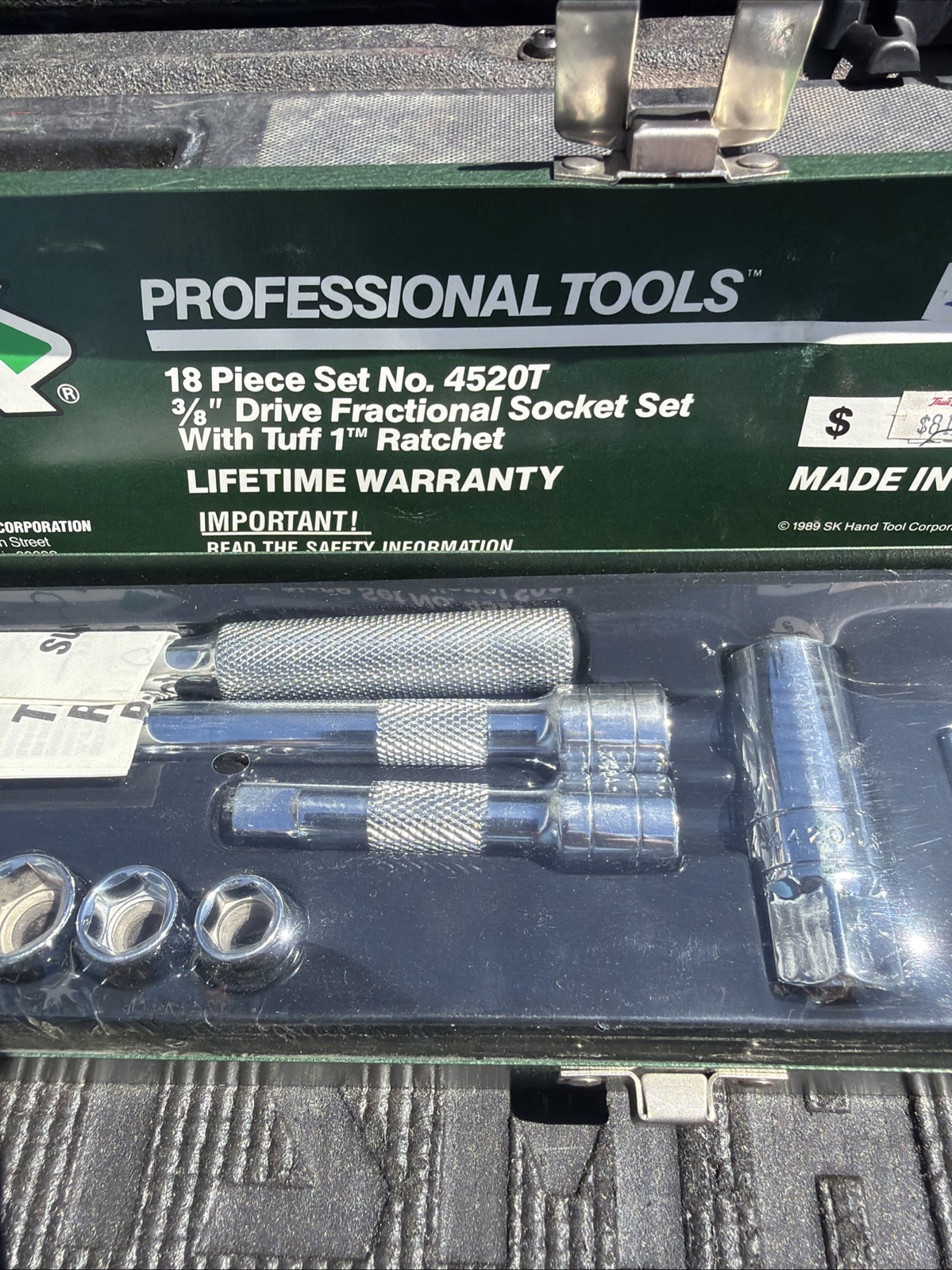 Rare Sk Tools USA 4520t 18pc Socket Tuff1 Ratchet Set SAE S-K Metal Case