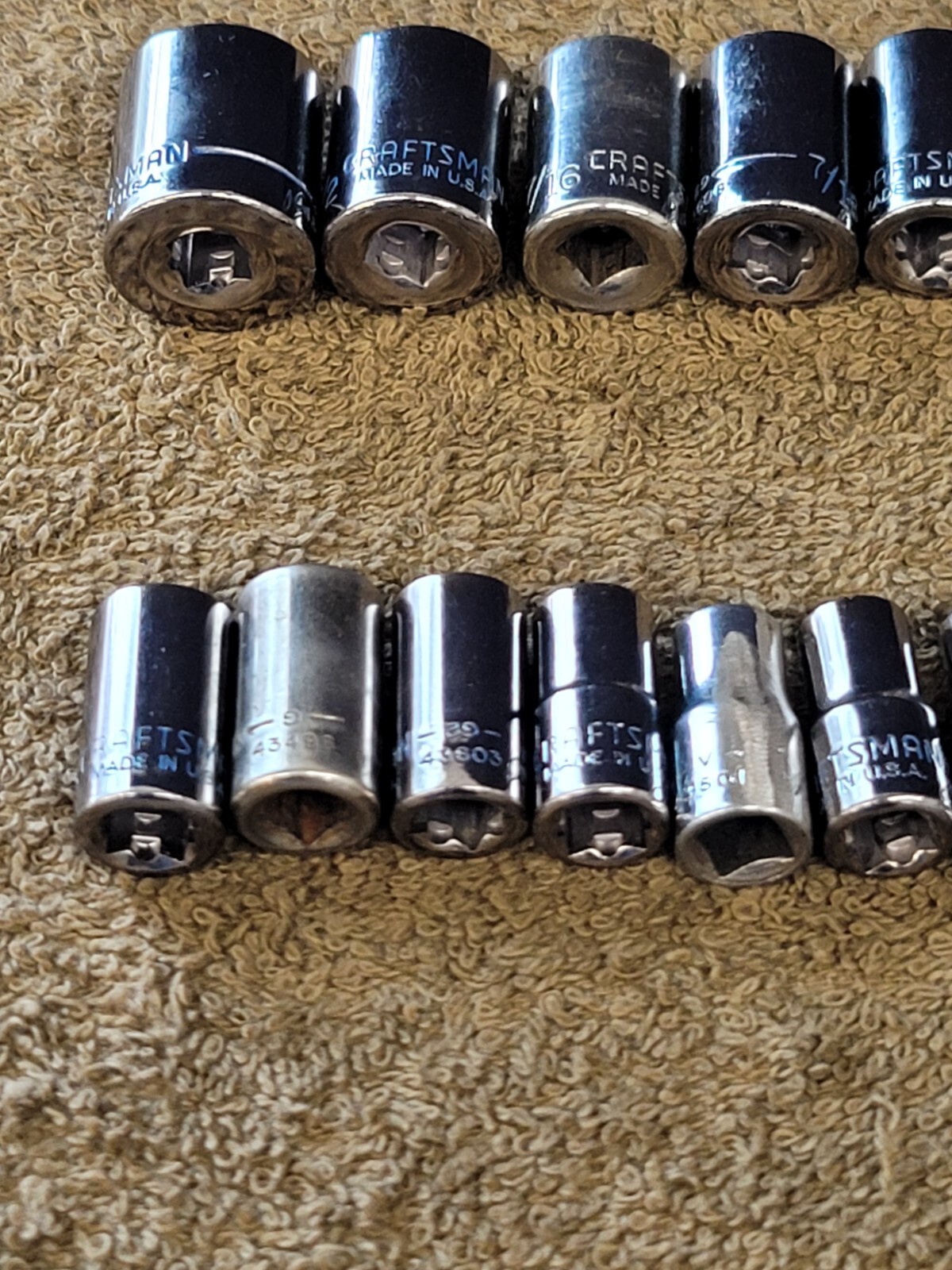 15 Craftsman 9/16″ to 5/32″ Sae Socket Set 1/4″ Drive G2 USA