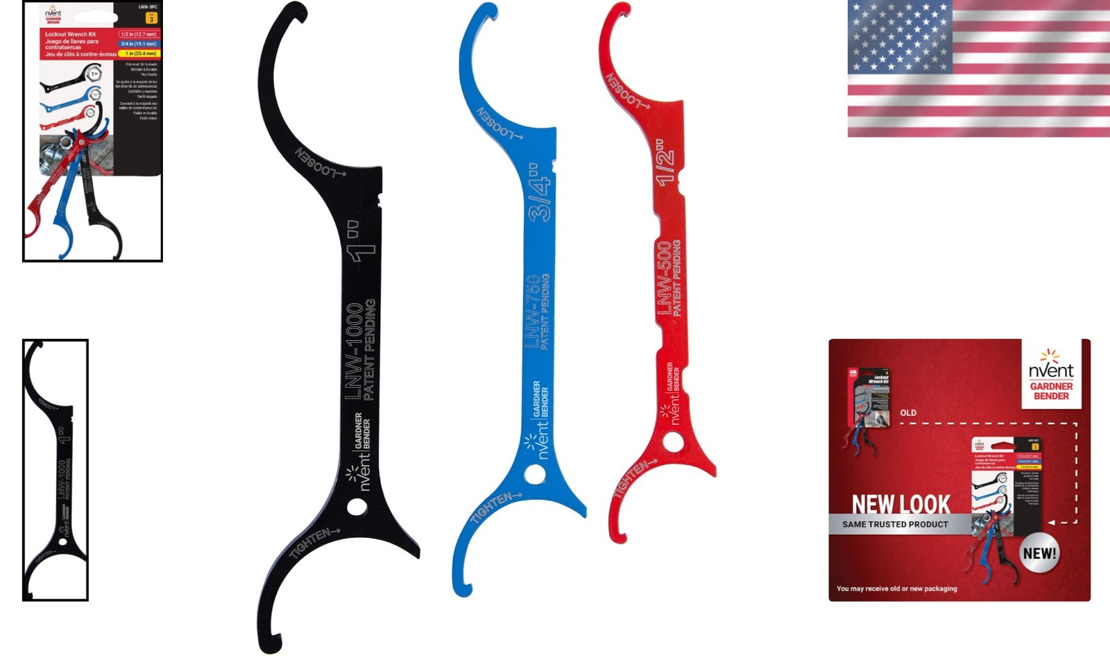 3-Piece Locknut Wrench Set – Open-End Alloy Steel for Efficient Turning