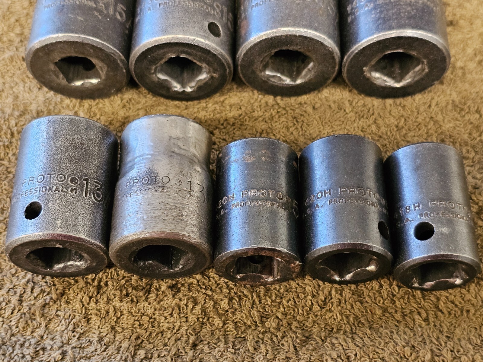 14 Proto Professional Impact Socket Set 1/2″ Drive 1-1/8″ 1 5/8 7436H SAE USA