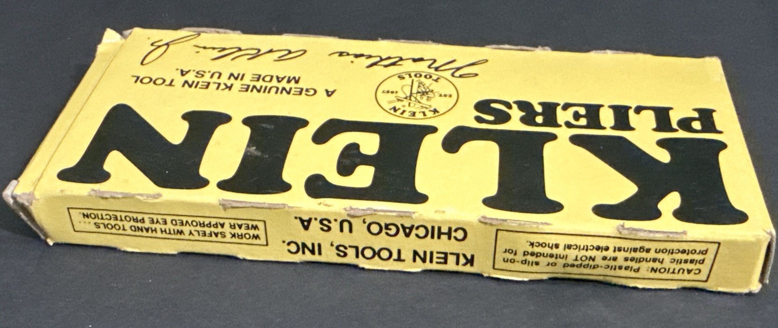 NOS VINTAGE KLEIN TOOLS NEEDLE NOSE PLIERS D203-5C 5-1/2” ORIGINAL BOX NOS