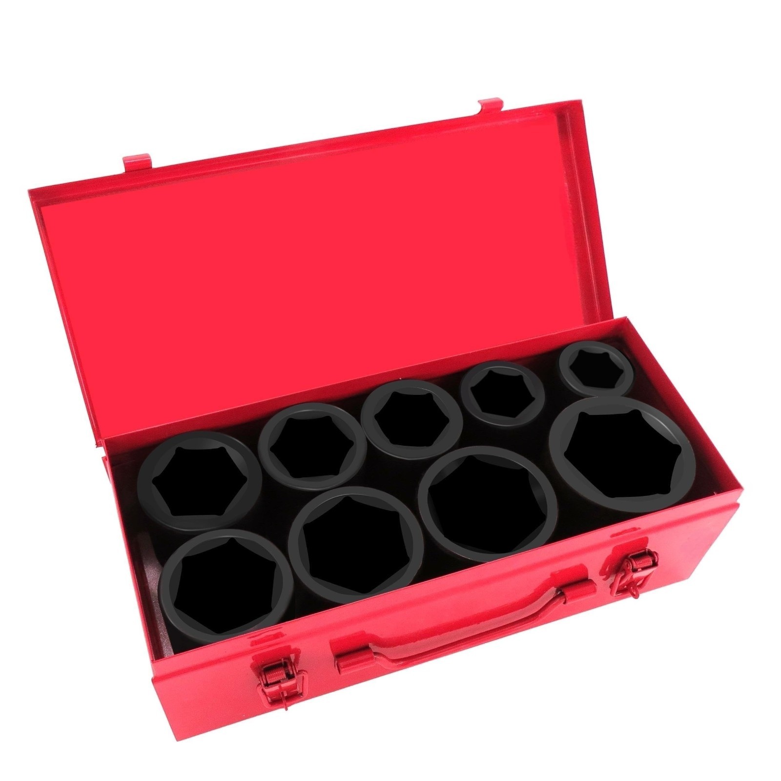9-Piece 1″ Drive Deep Impact Socket Set, 6-Point SAE, Cr-Mo Steel, Durable Tools