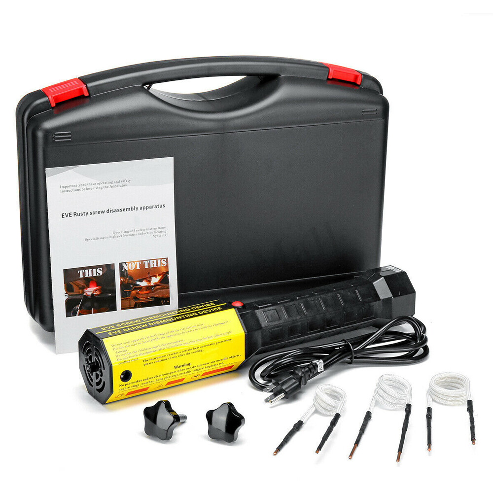 1100W Magnetic Induction Heater Kit Bolt Remover Flameless Heat Tool Free Coils