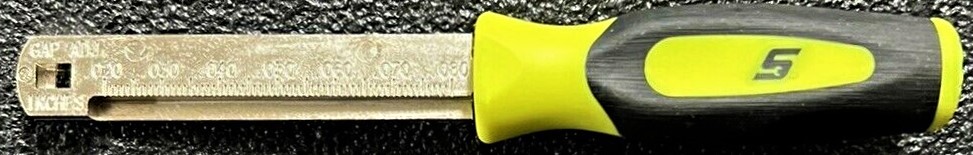 NEW SNAP ON Pocket SPARK PLUG GAP GAUGE RAMP GAUGE *HI VIZ YELLOW HANDLE* FBP2HV