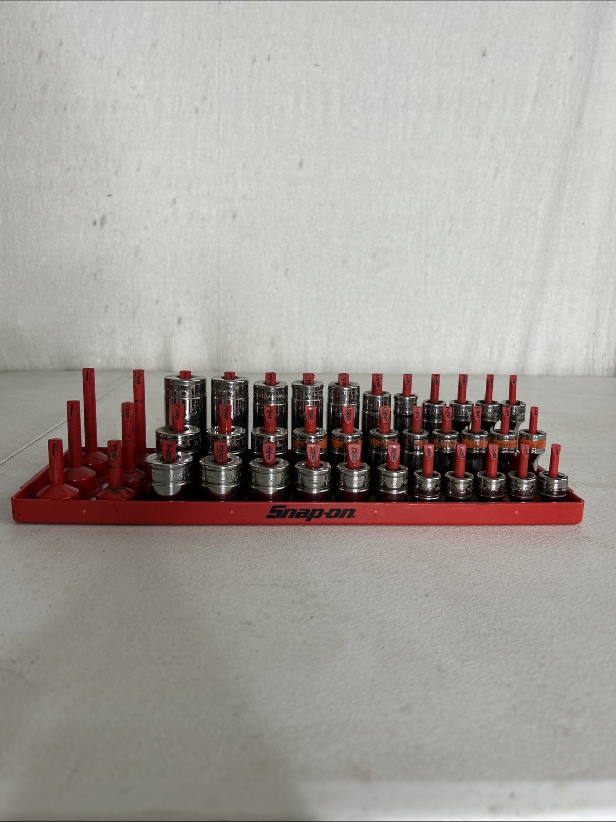 Snap-On Socket Set 7/8 Thru 1/4 sockets of three different depths ￼￼Three Sizes