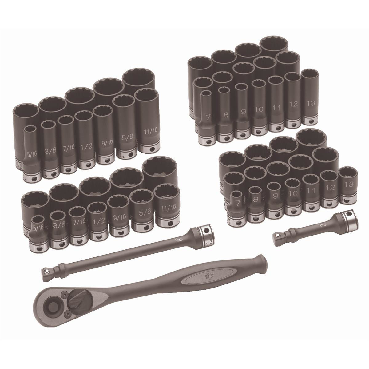 Grey Pneumatic 81259CRD 3/8″ Dr. Duo-Socket 59-Piece Set