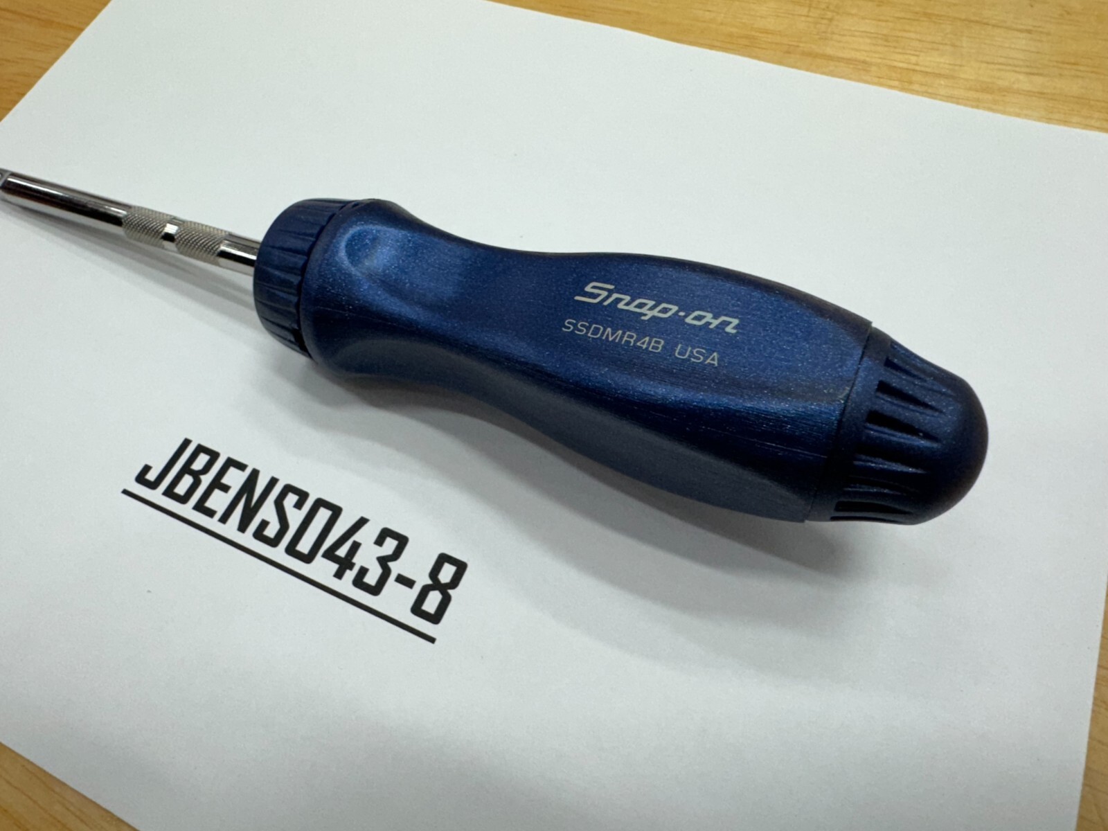 Snap-on Tools NEW POWER BLUE 1/4″ Drive Hard Grip 4″ Ratcheting Driver TMR4MB
