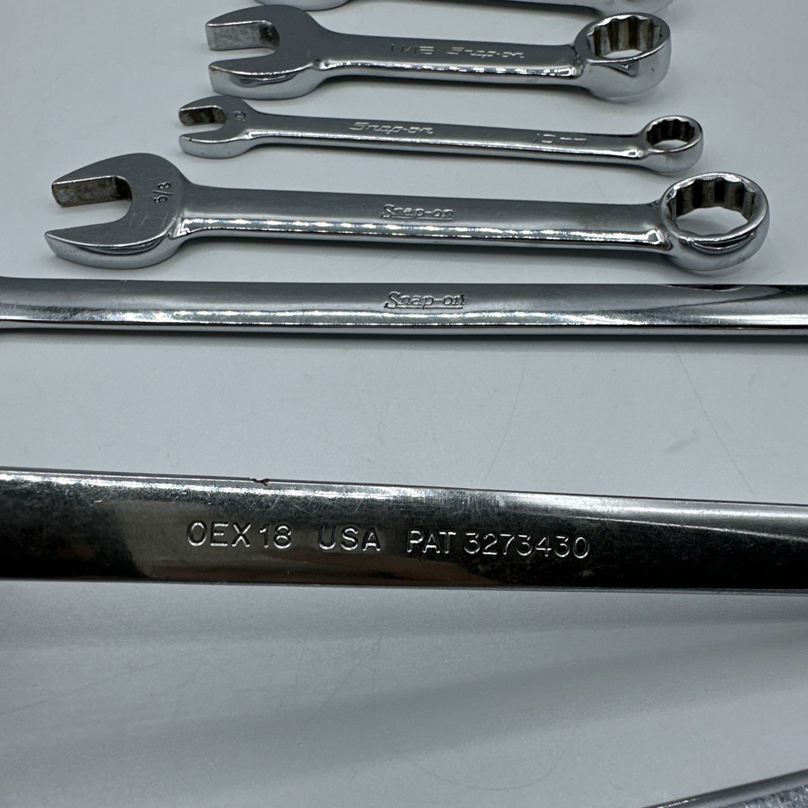 SNAP ON 10 Piece Combination Wrench Set Long Short READ DESC OEXM180 OEXL18 MORE