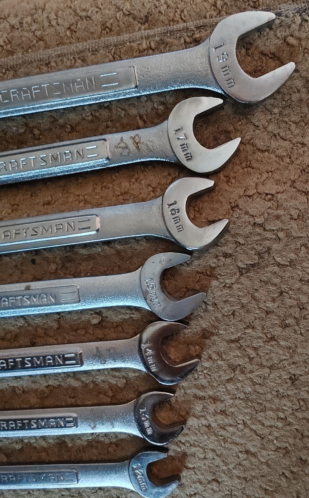 Vintage Craftsman 7 Set 12 Point Combination Wrenches 19mm – 12mm (No 18mm)