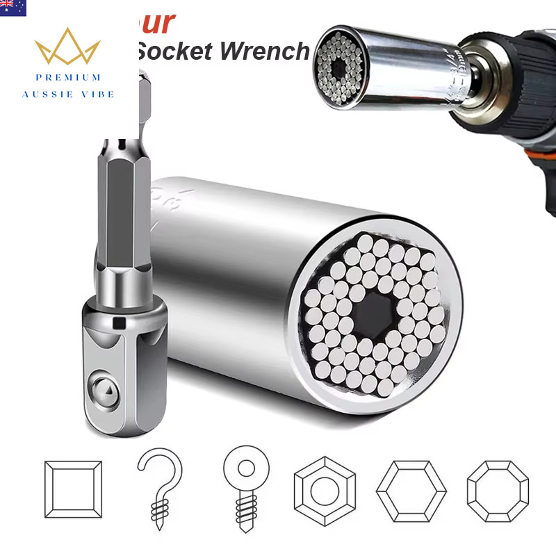 Universal Socket Wrench Head Set Sleeve Gadget 7-19Mm Power Drill Adapter Spanne