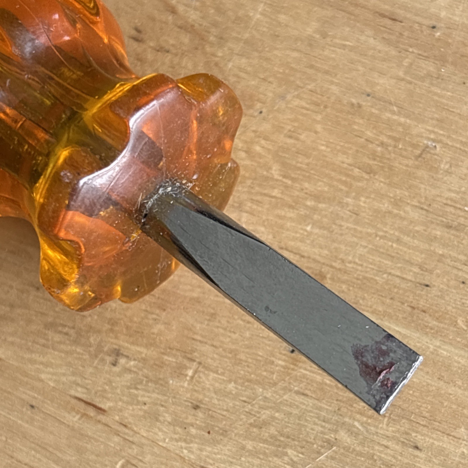 Jensen Tools 1/4″ Flat Slotted Stubby Short Screwdrvier Orange 36B141 USA